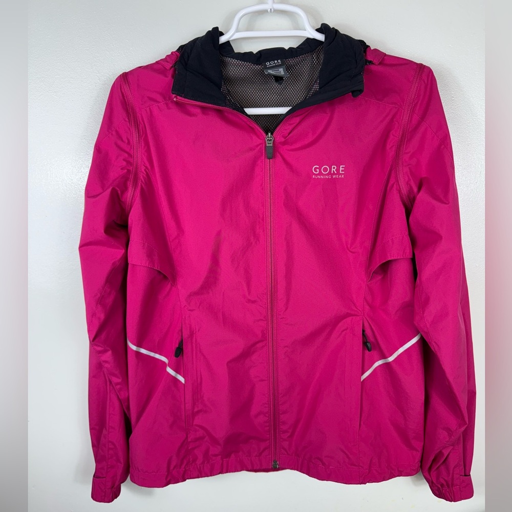 Gore Windbreaker Jacket Running Wear Womens Pink Black Convertible Small